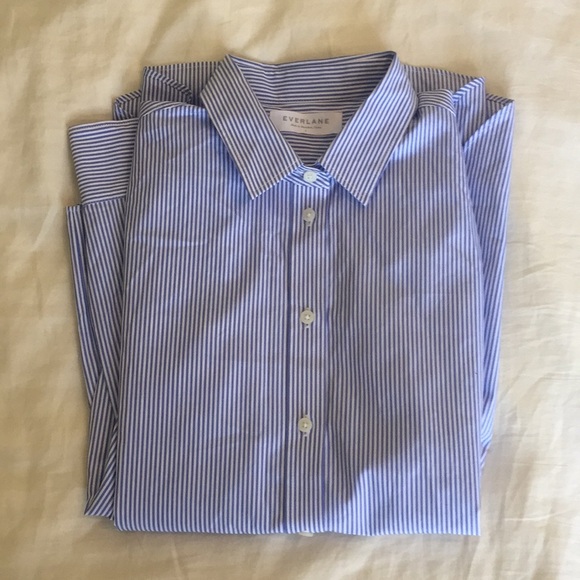 Everlane Tops - Everlane Relaxed Poplin Striped Shirt Blouse Sz 4